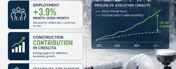 eros belotti - Alberta construction site with residential buildings under development, 2026 pipeline growth