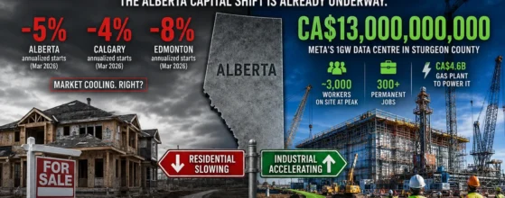 eros belotti - Alberta construction market data: housing starts decline against Meta data centre investment