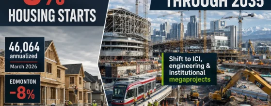 Alberta construction market 2026 outlook — housing starts vs non-residential growth