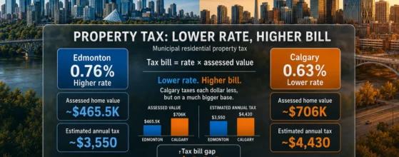 Calgary vs Edmonton property tax comparison 2026