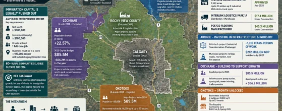 Alberta Rural Entrepreneur Stream eligible second-ring towns outside the Calgary CMA