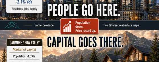 Canmore real estate market vs Calgary — where capital goes, not people