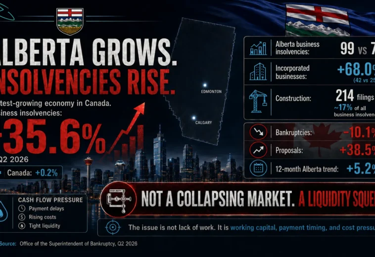 Alberta Construction Cash Flow: What Q2 2026 Insolvency Data Shows