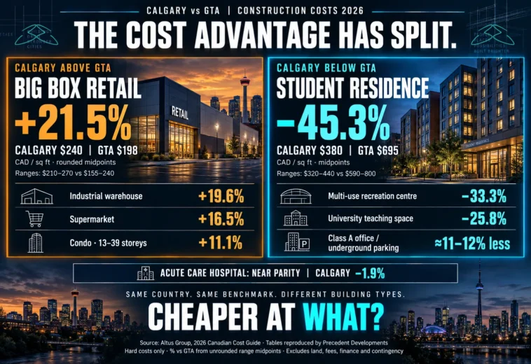 Calgary Construction Costs vs Toronto: What the 2026 Data Actually Shows