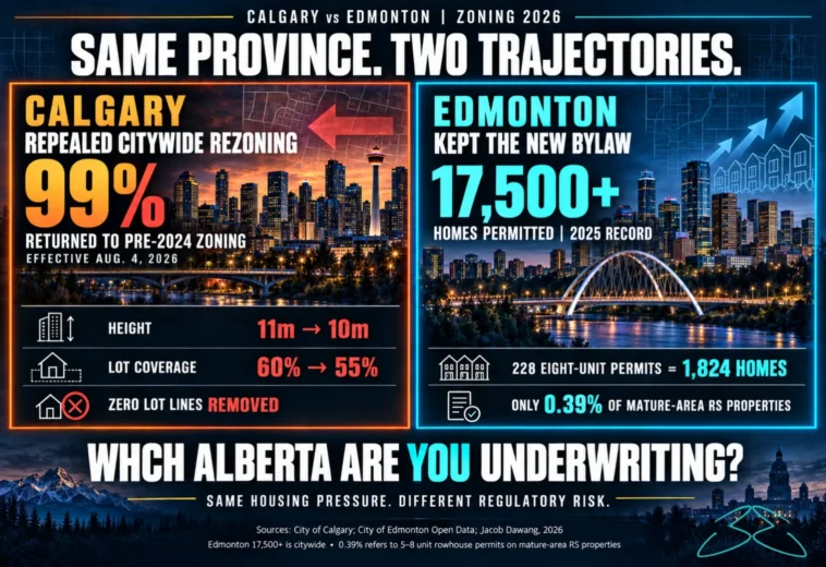 Calgary vs Edmonton: What Two Opposite Zoning Bets Mean for Alberta Feasibility Studies