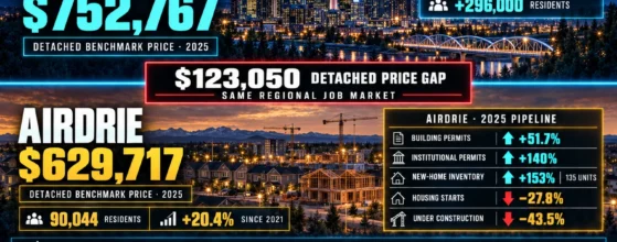 Calgary region housing supply gap 2026 — Airdrie, Chestermere and Cochrane population growth vs building permits and housing starts