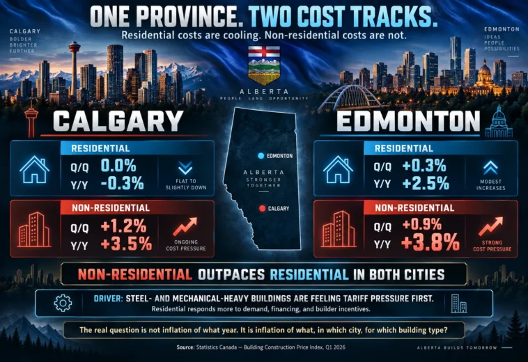 Calgary vs Edmonton construction costs: 2026 Data