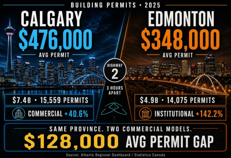 Calgary vs Edmonton Building Permits: The $128,000 Gap