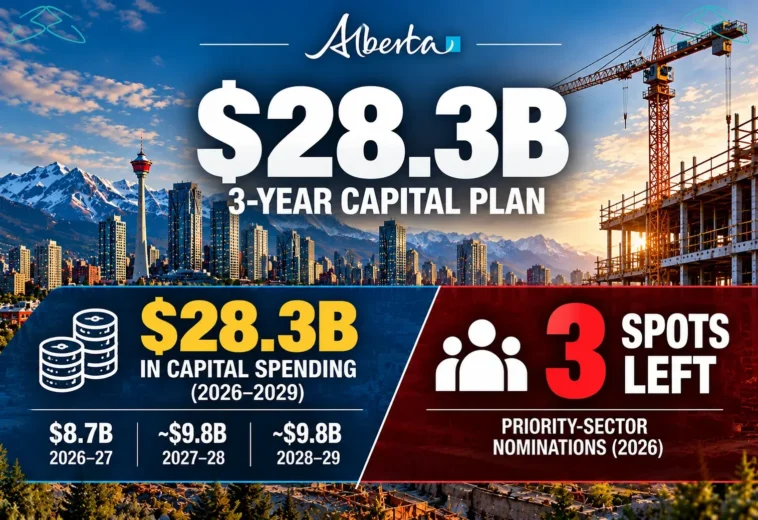 Alberta Capital Plan: $28.3B Scheduled, 3 Nomination Spots Left for Construction Talent