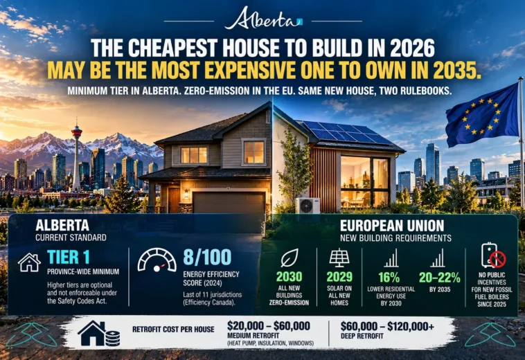 Alberta Energy Code vs EU Rules: The Cheapest House in 2026 May Cost the Most in 2035