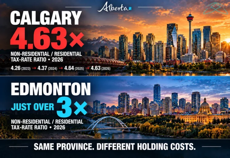Calgary Non-Residential Tax Ratio Hits 4.63. Edmonton Is Just Over 3.