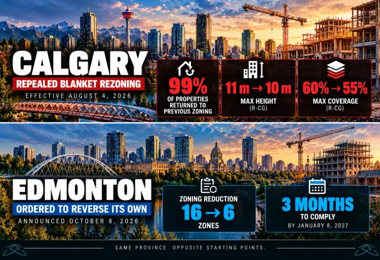Calgary Rezoning Repeal and Edmonton Rollback: Who Carries the Risk