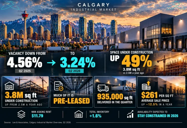 Calgary Industrial Market Q2 2026: 3.24% Vacancy and a Pre-Leased Pipeline