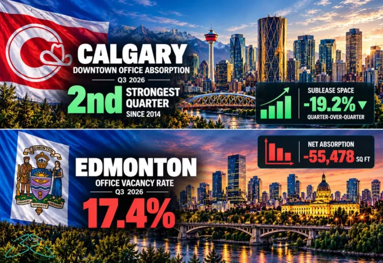 Office Vacancy in Calgary vs Edmonton: Same Province, Two Markets in Q3 2026